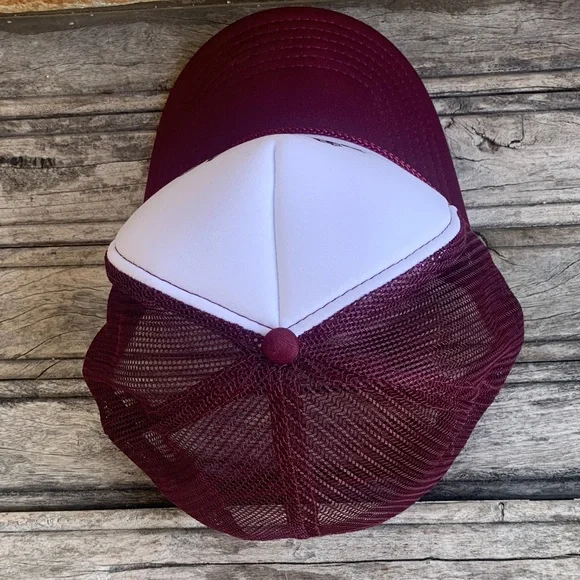 Vintage The Judds Concert Hat by OTTO Maroon and White Mesh Trucker Cap - Picture 5 of 13